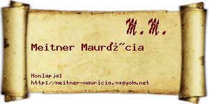 Meitner Maurícia névjegykártya